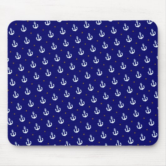 Muster kleiner weißer Anker Mousepad (Vorne)
