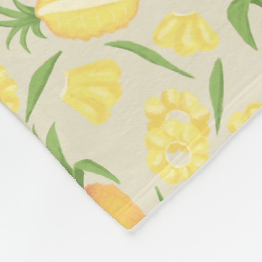Muster-Kollektion für Obstkörbe - Ananas Fleecedecke (Ecke)