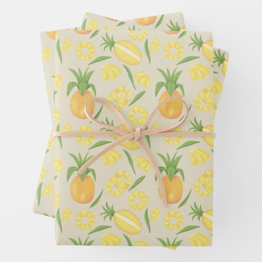 Muster-Kollektion für Obstkörbe - Ananas Geschenkpapier Set (Beispiel)