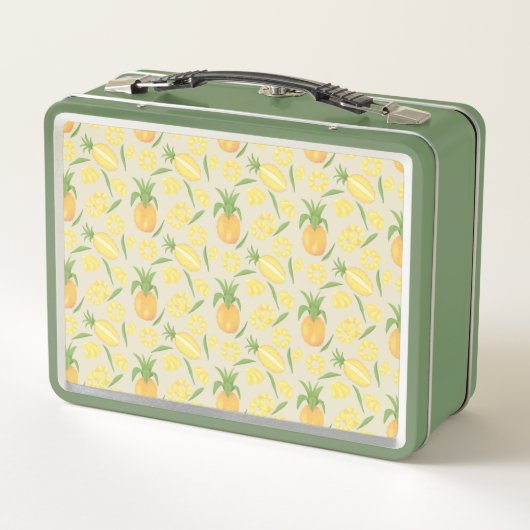 Muster-Kollektion für Obstkörbe - Ananas Metall Brotdose (Rückseite)