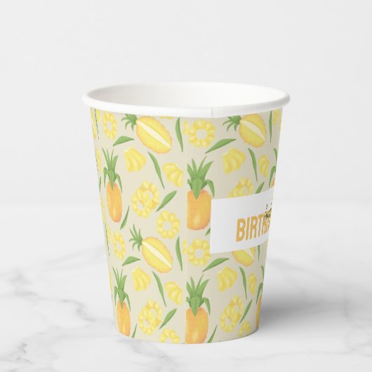 Muster-Kollektion für Obstkörbe - Ananas Pappbecher (Rechts)