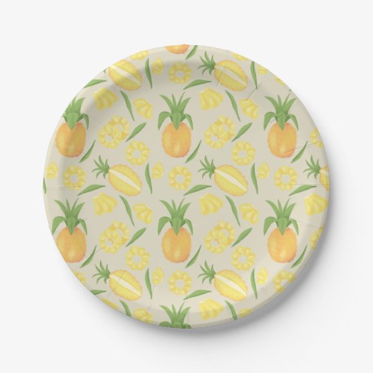 Muster-Kollektion für Obstkörbe - Ananas Pappteller (Vorderseite)