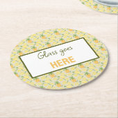 Muster-Kollektion für Obstkörbe - Ananas Runder Pappuntersetzer (Angewinkelt)