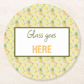 Muster-Kollektion für Obstkörbe - Ananas Runder Pappuntersetzer (Vorderseite)