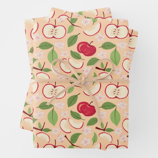 Muster-Kollektion für Obstkörbe - Äpfel Geschenkpapier Set (Beispiel)