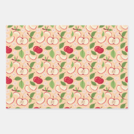 Muster-Kollektion für Obstkörbe - Äpfel Geschenkpapier Set