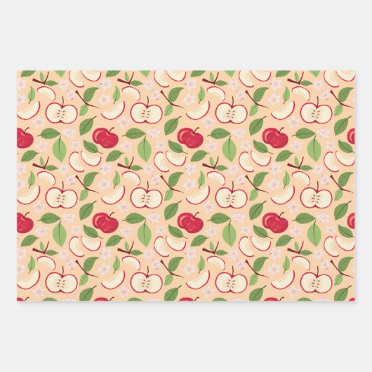 Muster-Kollektion für Obstkörbe - Äpfel Geschenkpapier Set (Vorderseite)