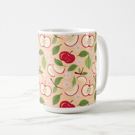 Muster-Kollektion für Obstkörbe - Äpfel Kaffeetasse (VorderseiteRechts)