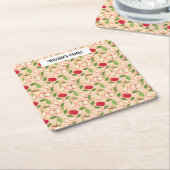 Muster-Kollektion für Obstkörbe - Äpfel Rechteckiger Pappuntersetzer (angewinkelt)