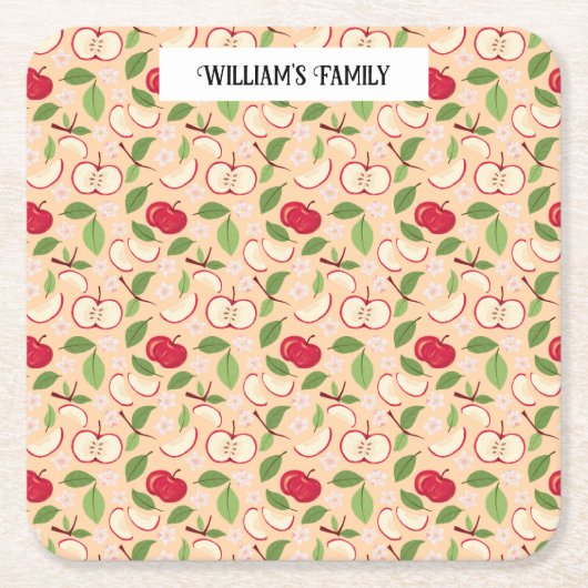 Muster-Kollektion für Obstkörbe - Äpfel Rechteckiger Pappuntersetzer (Vorderseite)