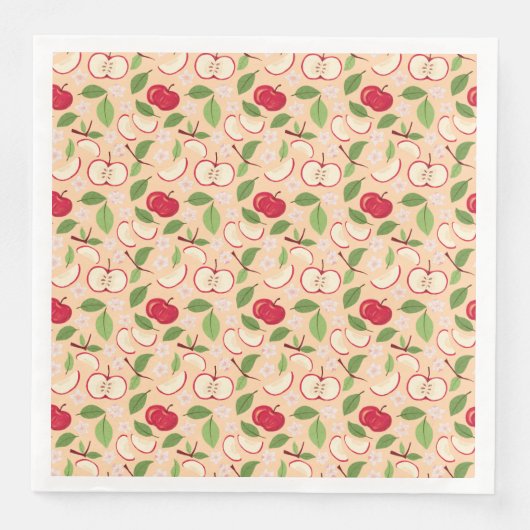 Muster-Kollektion für Obstkörbe - Äpfel Serviette (Vorderseite)