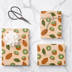 Muster-Kollektion für Obstkörbe - Kiwi Geschenkpapier Set
