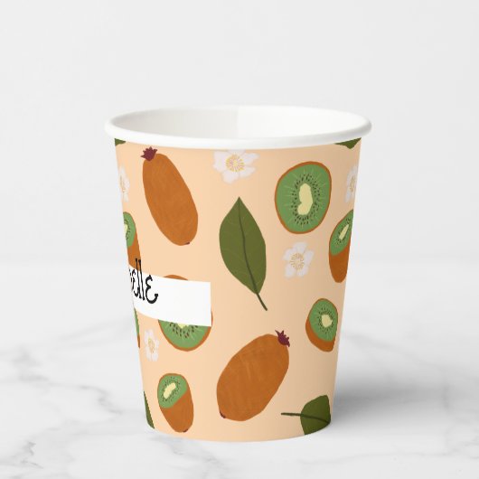 Muster-Kollektion für Obstkörbe - Kiwi Pappbecher (Links)