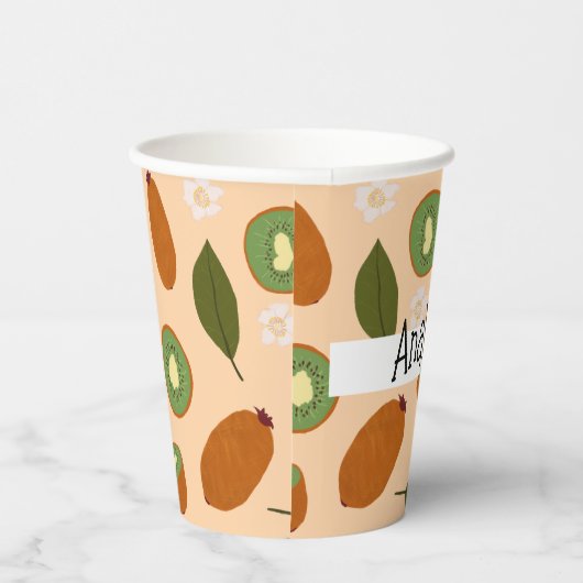 Muster-Kollektion für Obstkörbe - Kiwi Pappbecher (Rechts)