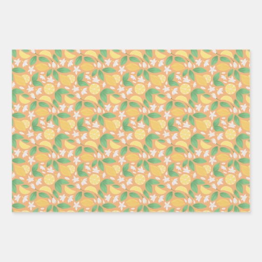 Muster-Kollektion für Obstkörbe - Lemon Geschenkpapier Set (Vorderseite 2)