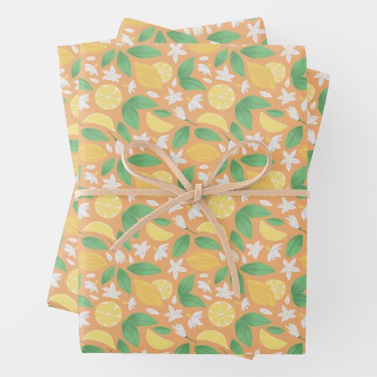 Muster-Kollektion für Obstkörbe - Lemon Geschenkpapier Set (Beispiel)