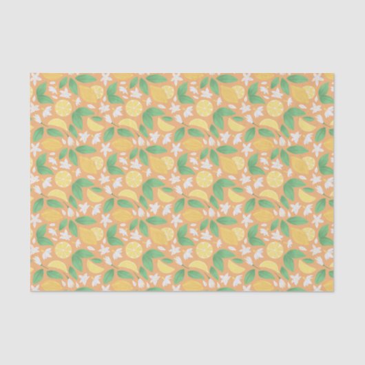 Muster-Kollektion für Obstkörbe - Lemon Seidenpapier (Vorderseite)