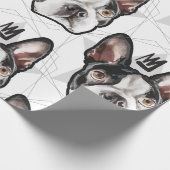 Muster König-Boston Terrier Geschenkpapier (Ecke)