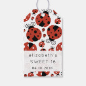 Muster Ladybugs, Red Ladybugs, Sweet 16 Geschenkanhänger (Vorderseite)