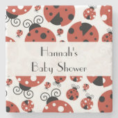 Muster Ladybugs, rote Ladybugs, Babydusche Steinuntersetzer (Vorderseite)