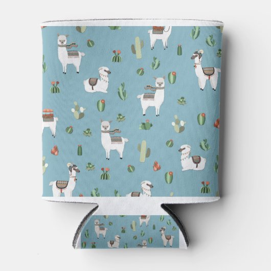 Muster Lama und Kakteen Dosenkühler (Vorderseite)