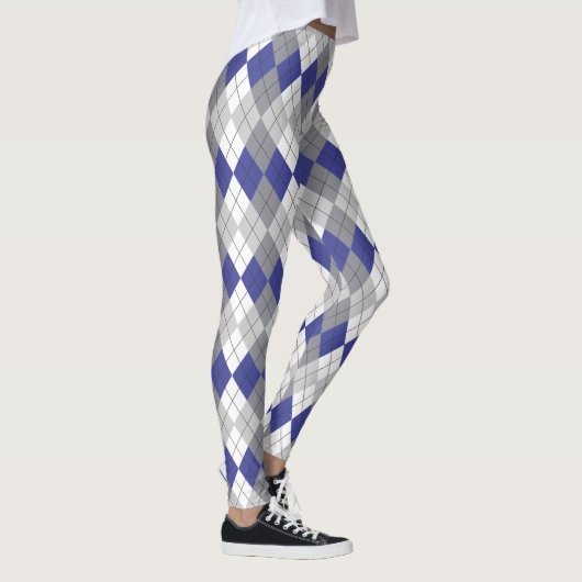 Muster-Leggings für blaugraue Raute Leggings (Rechts)