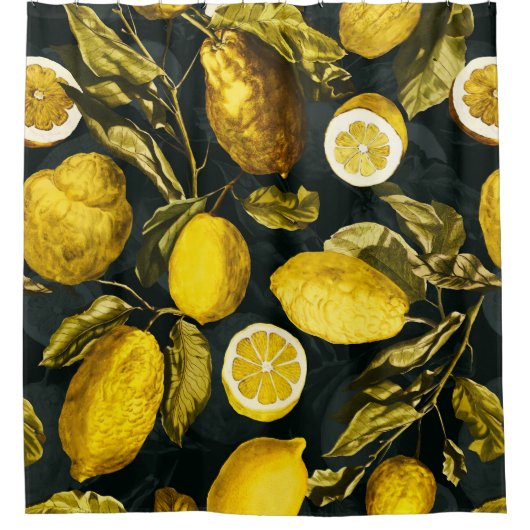 Muster Lemon und Leaf V Duschvorhang (Vorderseite)