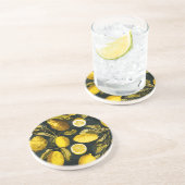 Muster Lemon und Leaf V Getränkeuntersetzer (Seite)