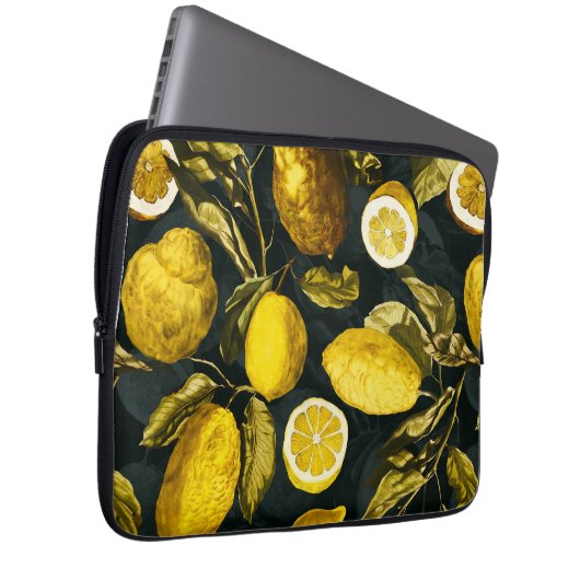 Muster Lemon und Leaf V Laptopschutzhülle (Vorne Rechts)