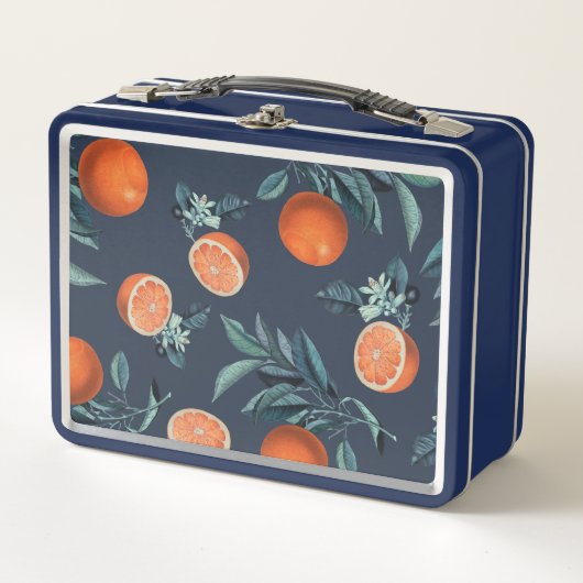 Muster Lemon und Leaf VI Metall Brotdose (Vorderseite)