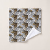 Muster Leopard & Peonies Badhandtuch Set (Waschlappen)