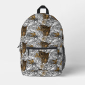 Muster Leopard & Peonies Bedruckter Rucksack (Vorderseite)