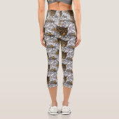 Muster Leopard & Peonies Capri Leggings (Rückseite)