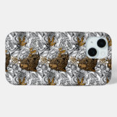 Muster Leopard & Peonies Case-Mate iPhone Hülle (Rückseite (Horizontal))