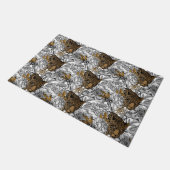 Muster Leopard & Peonies Fußmatte (Schrägansicht)