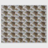 Muster Leopard & Peonies Geschenkpapier (Flach)