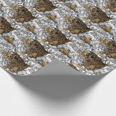 Muster Leopard & Peonies Geschenkpapier (Ecke)
