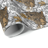 Muster Leopard & Peonies Geschenkpapier (Rolleneckpunkt)
