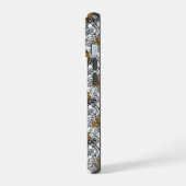 Muster Leopard & Peonies iPhone 15 Hülle (Linke Seite)