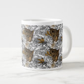 Muster Leopard & Peonies Jumbo-Tasse (Vorderseite Rechts)