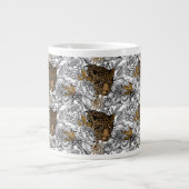Muster Leopard & Peonies Jumbo-Tasse (Vorderseite)
