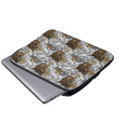 Muster Leopard & Peonies Laptopschutzhülle (Vorne Knopf)