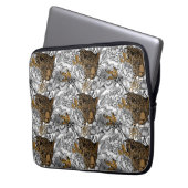 Muster Leopard & Peonies Laptopschutzhülle (Vorderseite Links)