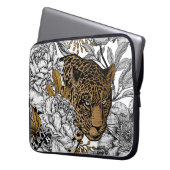 Muster Leopard & Peonies Laptopschutzhülle (Vorderseite Links)