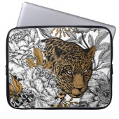Muster Leopard & Peonies Laptopschutzhülle (Vorderseite)