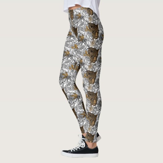 Muster Leopard & Peonies Leggings (Links)