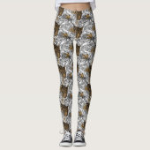 Muster Leopard & Peonies Leggings (Vorderseite)