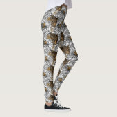Muster Leopard & Peonies Leggings (Rechts)