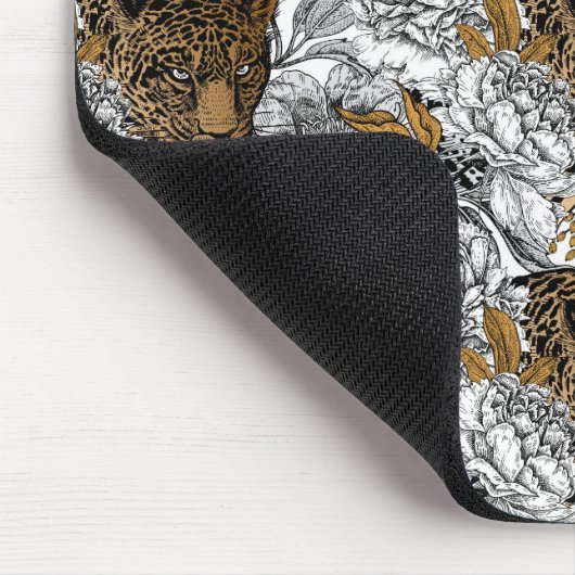 Muster Leopard & Peonies Mousepad (Ecke)