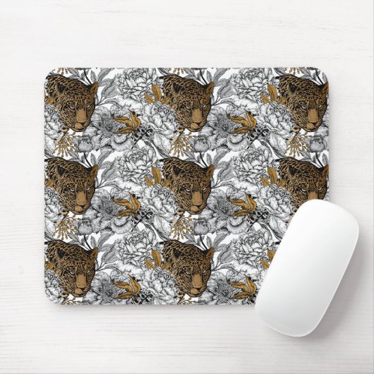 Muster Leopard & Peonies Mousepad (Mit Mouse)